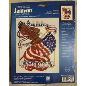 Janlynn GOD BLESS AMERICA 023-0113 Counted Cross Stitch 10X13 PATRIOTIC July 4th
